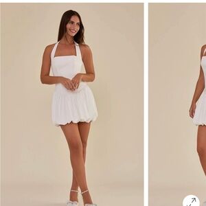 Birdy Grey White Halter Dress